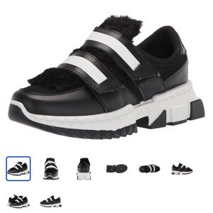 Women’s Black and White Velcro Sneakers